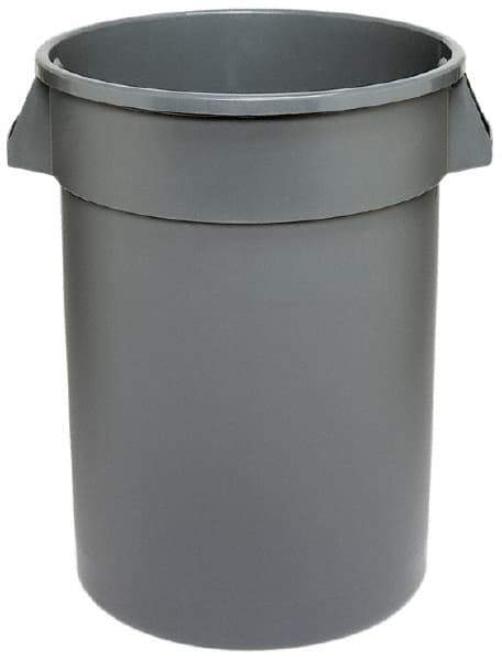 Continental - 32 Gal Gray Round Trash Can - Polyethylene - Americas Industrial Supply