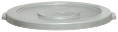 Continental - Round Lid for Use with 44 Gal Round Trash Cans - Gray, Polyethylene, For Huskee Trash Cans - Americas Industrial Supply