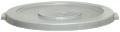 Continental - Round Lid for Use with 32 Gal Round Trash Cans - Gray, Polyethylene, For Huskee Trash Cans - Americas Industrial Supply