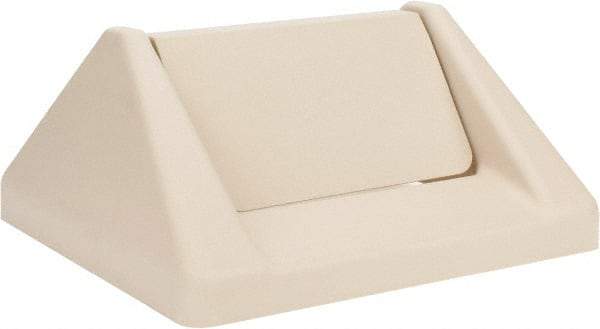 Continental - Square Lid for Use with 25 & 32 Gal Trash Cans - Beige, Polypropylene, For Swingline Trash Cans - Americas Industrial Supply