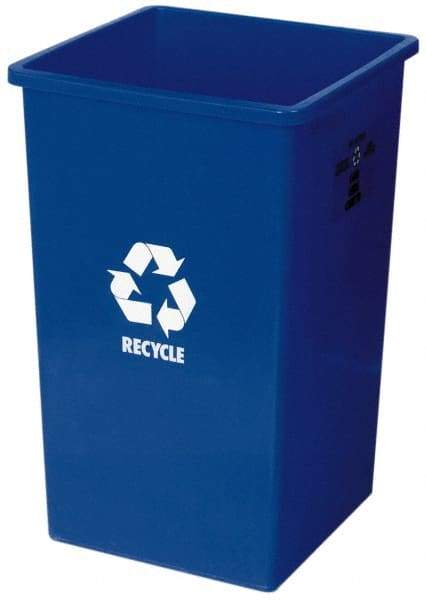 Continental - 25 Gal Blue Square Recycling Container - Polyethylene - Americas Industrial Supply