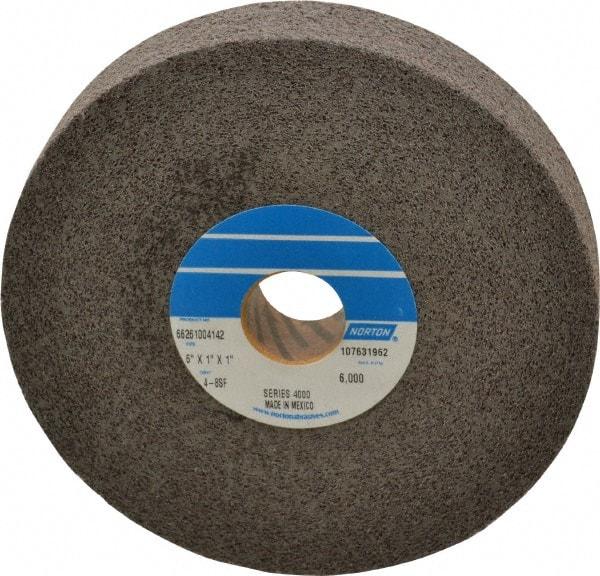 Norton - 6" Diam, 1" Face Width, 1" Center Hole, Fine Grade, Silicon Carbide Deburring Wheel - Convolute, Hard Density 8 Grade, 6,000 RPM - Americas Industrial Supply