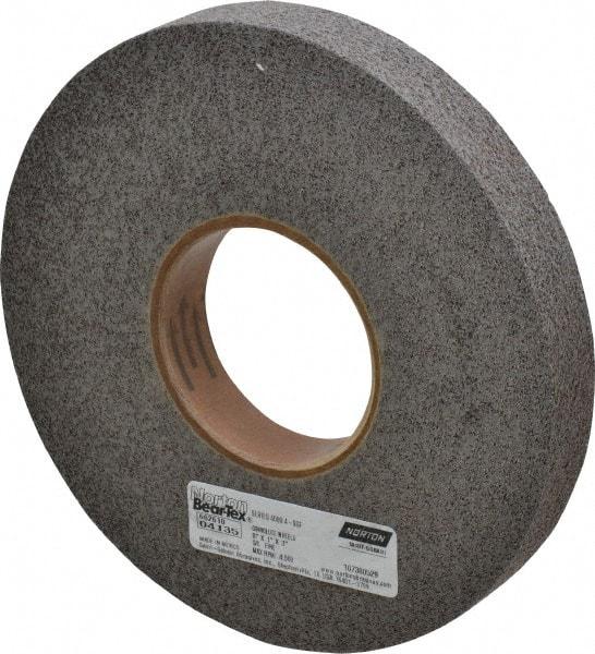 Norton - 8" Diam, 1" Face Width, 3" Center Hole, Fine Grade, Silicon Carbide Deburring Wheel - Convolute, Hard Density 9 Grade, 4,500 RPM - Americas Industrial Supply