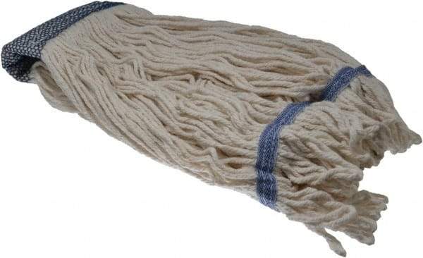 PRO-SOURCE - 5" White Head Band, Large Blended Fiber Large #24 Loop End Mop Head - 4 Ply, Clamp Jaw Connection, Use for General Purpose - Americas Industrial Supply