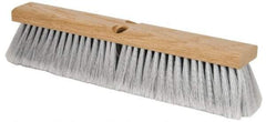 PRO-SOURCE - 16" General Purpose Polypropylene Push Broom - 3" Bristle Length, Wood Block, Threaded Handle Connection, Handle Sold Separately - Americas Industrial Supply