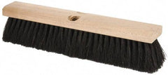 PRO-SOURCE - 14" General Purpose Horsehair Push Broom - 3" Bristle Length, Wood Block, Threaded Handle Connection, Handle Sold Separately - Americas Industrial Supply