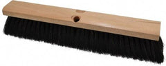 PRO-SOURCE - 16" General Purpose Horsehair Push Broom - 3" Bristle Length, Wood Block, Threaded Handle Connection, Handle Sold Separately - Americas Industrial Supply