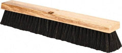 PRO-SOURCE - 18" General Purpose Horsehair Push Broom - 3" Bristle Length, Wood Block, Threaded Handle Connection, Handle Sold Separately - Americas Industrial Supply