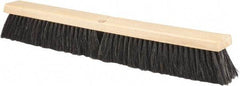 PRO-SOURCE - 24" General Purpose Horsehair Push Broom - 3" Bristle Length, Wood Block, Threaded Handle Connection, Handle Sold Separately - Americas Industrial Supply