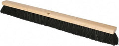PRO-SOURCE - 36" General Purpose Horsehair Push Broom - 3" Bristle Length, Wood Block, Threaded Handle Connection, Handle Sold Separately - Americas Industrial Supply
