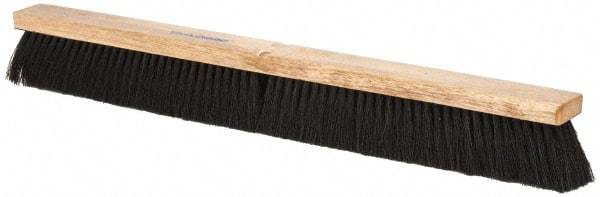 PRO-SOURCE - 30" General Purpose Horsehair Blend Push Broom - 3" Bristle Length, Wood Block, Threaded Handle Connection, Handle Sold Separately - Americas Industrial Supply