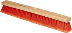 PRO-SOURCE - 24" General Purpose Polypropylene Push Broom - 3" Bristle Length, Wood Block, Threaded Handle Connection, Handle Sold Separately - Americas Industrial Supply