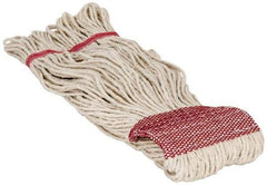 PRO-SOURCE - 5" Red Head Band, Large Cotton Loop End Mop Head - 4 Ply, Clamp Jaw Connection, Use for General Purpose - Americas Industrial Supply