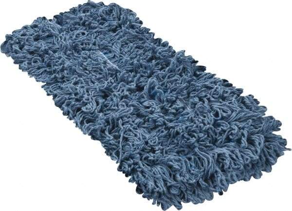 PRO-SOURCE - 18" Long x 5" Wide Yarn Blend Dust Mop Head - Snap-On, Blue, Looped Head - Americas Industrial Supply