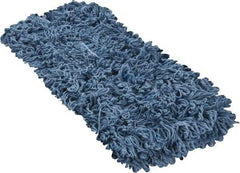 PRO-SOURCE - 18" Long x 5" Wide Yarn Blend Dust Mop Head - Snap-On, Blue, Looped Head - Americas Industrial Supply
