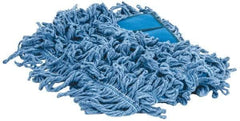 PRO-SOURCE - 24" Long x 5" Wide Yarn Blend Dust Mop Head - Snap-On, Blue, Looped Head - Americas Industrial Supply