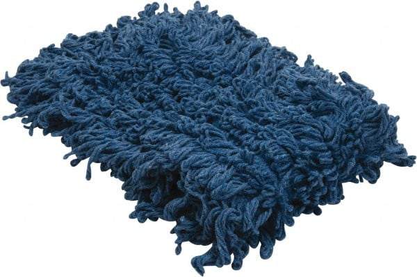 PRO-SOURCE - 36" Long x 5" Wide Yarn Blend Dust Mop Head - Snap-On, Blue, Looped Head - Americas Industrial Supply