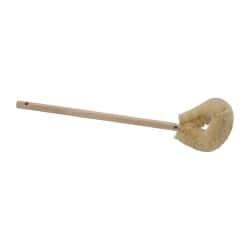 Made in USA - 15" OAL Toilet Bowl Brush - Tampico Bristles, 15" Wood Handle, White - Americas Industrial Supply