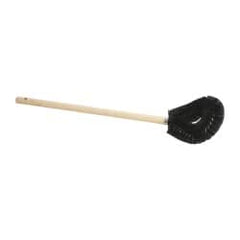 Made in USA - 15" OAL Toilet Bowl Brush - Nylon Bristles, 15" Wood Handle, Black - Americas Industrial Supply