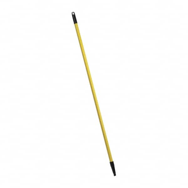 PRO-SOURCE - 48 x 1" Fiberglass Handle for Push Brooms - Threaded Connection, Yellow - Americas Industrial Supply