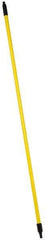 PRO-SOURCE - 60 x 1" Fiberglass Handle for Push Brooms - Threaded Connection, Yellow - Americas Industrial Supply
