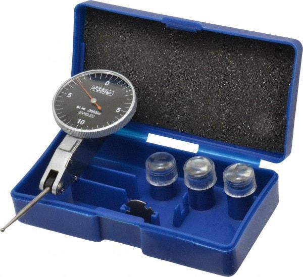 Fowler - 0.0005 Inch Dial Graduation, Dial Test Indicator - 1-1/2 Inch Black Dial, 0-10-0 Dial Reading - Americas Industrial Supply