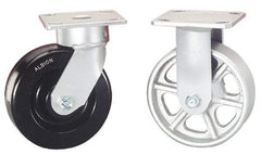Albion - 5" Diam x 2" Wide x 6-1/2" OAH Top Plate Mount Rigid Caster - Phenolic, 1,000 Lb Capacity, Roller Bearing, 4 x 4-1/2" Plate - Americas Industrial Supply