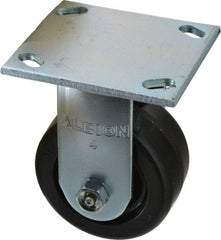 Albion - 4" Diam x 2" Wide x 5-5/8" OAH Top Plate Mount Rigid Caster - Phenolic, 800 Lb Capacity, Roller Bearing, 4 x 4-1/2" Plate - Americas Industrial Supply