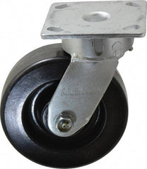 Albion - 6" Diam x 2" Wide x 7-1/2" OAH Top Plate Mount Swivel Caster - Phenolic, 1,200 Lb Capacity, Roller Bearing, 4 x 4-1/2" Plate - Americas Industrial Supply