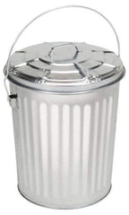 PRO-SOURCE - Galvanized Metal Pail with Lid - Galvanized Metal, 15-5/16" High - Americas Industrial Supply