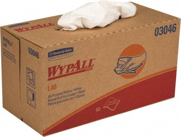WypAll - L40 Dry General Purpose Wipes - Pop-Up, 10" x 10-3/4" Sheet Size, White - Americas Industrial Supply