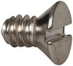 Value Collection - #6-32 UNC, 1/4" OAL Slotted Drive Machine Screw - Flat Head, Grade 316 Stainless Steel, Uncoated, Without Washer - Americas Industrial Supply