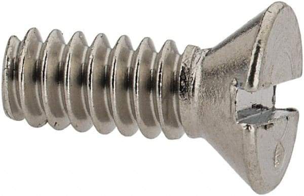 Value Collection - #6-32 UNC, 3/8" OAL Slotted Drive Machine Screw - Flat Head, Grade 316 Stainless Steel, Uncoated, Without Washer - Americas Industrial Supply