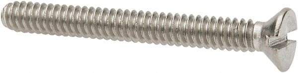 Value Collection - #6-32 UNC, 1-1/4" OAL Slotted Drive Machine Screw - Flat Head, Grade 316 Stainless Steel, Uncoated, Without Washer - Americas Industrial Supply