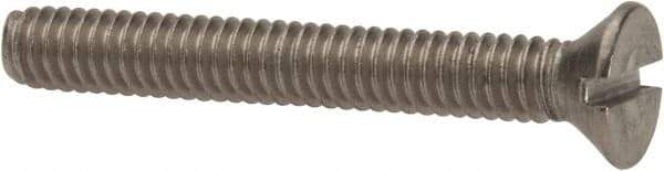 Value Collection - #8-32 UNC, 1-1/4" OAL Slotted Drive Machine Screw - Flat Head, Grade 316 Stainless Steel, Uncoated, Without Washer - Americas Industrial Supply