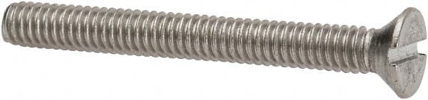 Value Collection - #8-32 UNC, 1-1/2" OAL Slotted Drive Machine Screw - Flat Head, Grade 316 Stainless Steel, Uncoated, Without Washer - Americas Industrial Supply