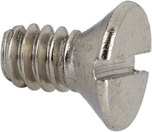 Value Collection - #10-24 UNC, 3/8" OAL Slotted Drive Machine Screw - Flat Head, Grade 316 Stainless Steel, Uncoated, Without Washer - Americas Industrial Supply