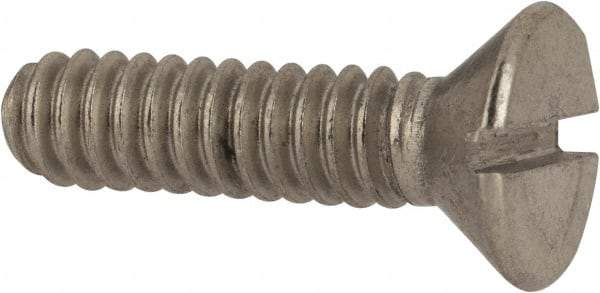 Value Collection - #10-24 UNC, 3/4" OAL Slotted Drive Machine Screw - Flat Head, Grade 316 Stainless Steel, Uncoated, Without Washer - Americas Industrial Supply