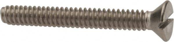Value Collection - #10-24 UNC, 1-1/2" OAL Slotted Drive Machine Screw - Flat Head, Grade 316 Stainless Steel, Uncoated, Without Washer - Americas Industrial Supply