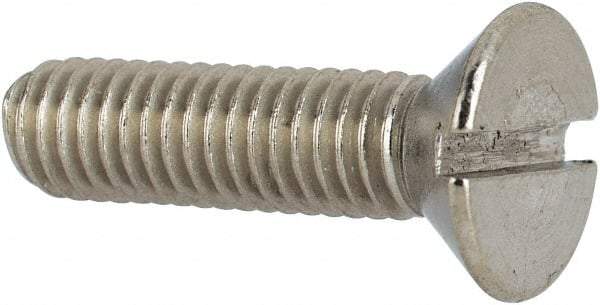 Value Collection - #10-32 UNF, 3/4" OAL Slotted Drive Machine Screw - Flat Head, Grade 316 Stainless Steel, Uncoated, Without Washer - Americas Industrial Supply