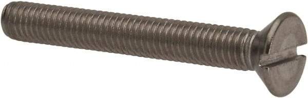 Value Collection - #10-32 UNF, 1-1/2" OAL Slotted Drive Machine Screw - Flat Head, Grade 316 Stainless Steel, Uncoated, Without Washer - Americas Industrial Supply