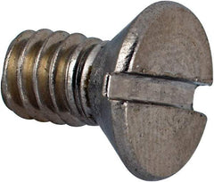 Value Collection - 1/4-20 UNC, 1/2" OAL Slotted Drive Machine Screw - Flat Head, Grade 316 Stainless Steel, Uncoated, Without Washer - Americas Industrial Supply