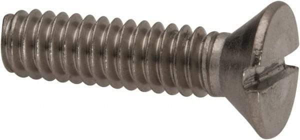 Value Collection - 1/4-20 UNC, 1" OAL Slotted Drive Machine Screw - Flat Head, Grade 316 Stainless Steel, Uncoated, Without Washer - Americas Industrial Supply
