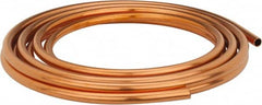 Mueller Industries - 20' Long, 1/2" OD x 3/8" ID, Copper Seamless Tube - 0.035" Wall Thickness, 0.198 Ft/Lb - Americas Industrial Supply