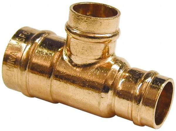 B&K Mueller - 3/4 x 1/2 x 3/4" Copper Pipe Tee - C x C x C, Presoldered - Americas Industrial Supply