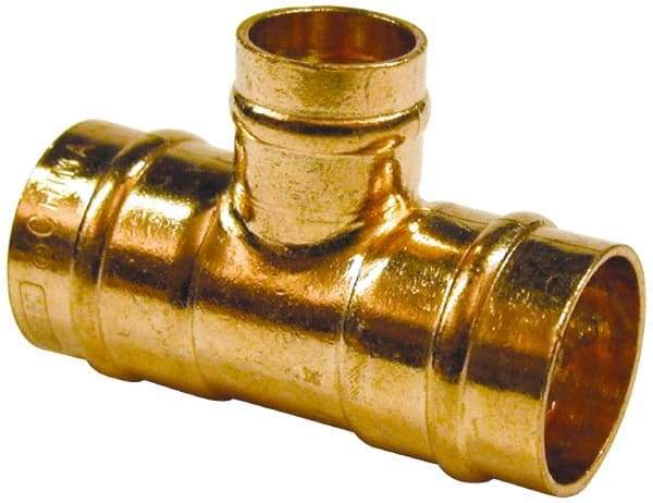 B&K Mueller - 3/4 x 1/2 x 1/2" Copper Pipe Tee - C x C x C, Presoldered - Americas Industrial Supply