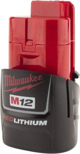 Milwaukee Tool - 12 Volt Lithium-Ion Power Tool Battery - 1.5 Ahr Capacity, 1 hr Charge Time, Series M12 RED - Americas Industrial Supply