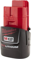 Milwaukee Tool - 12 Volt Lithium-Ion Power Tool Battery - 1.5 Ahr Capacity, 1 hr Charge Time, Series M12 RED - Americas Industrial Supply