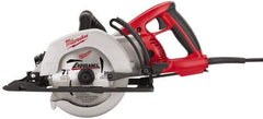 Milwaukee Tool - 15 Amps, 7-1/4" Blade Diam, 4,400 RPM, Electric Circular Saw - 120 Volts, Diamond Arbor Hole, Left Blade - Americas Industrial Supply