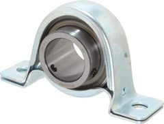 Browning - 1-3/16" ID, 4-5/8" OAL x 2-19/32" OAH Pillow Block - 2,567 Lb Static Cap, 4,381 Lb Dyn Cap, 3-3/4" Btw Mnt Hole Ctrs, 1-5/16" Base-to-Ctr Ht, Stamped Steel - Americas Industrial Supply